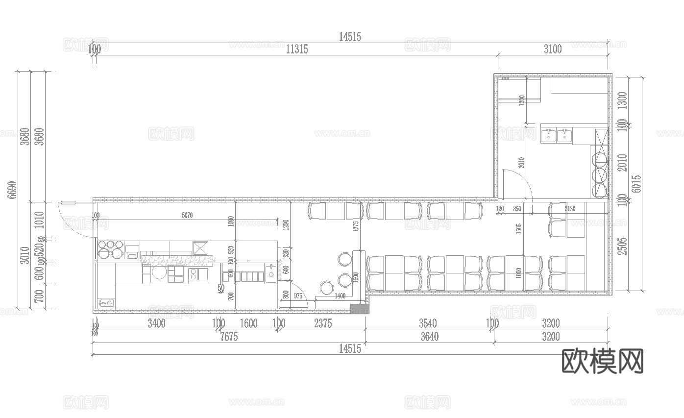 特色快餐厅 最新全套施工图 效果图合集cad施工图