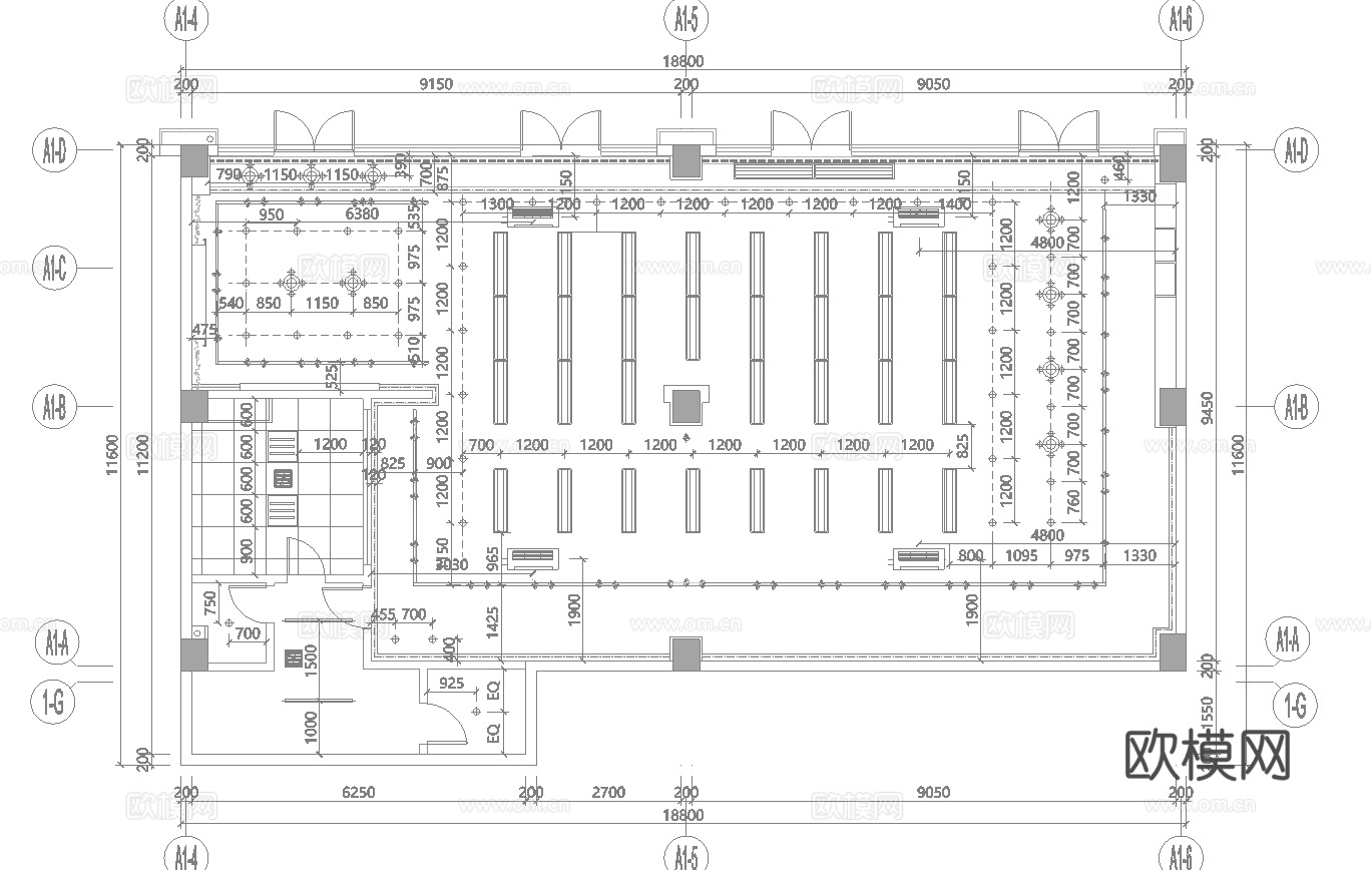 193平超市 最新全套施工图 效果图合集cad施工图