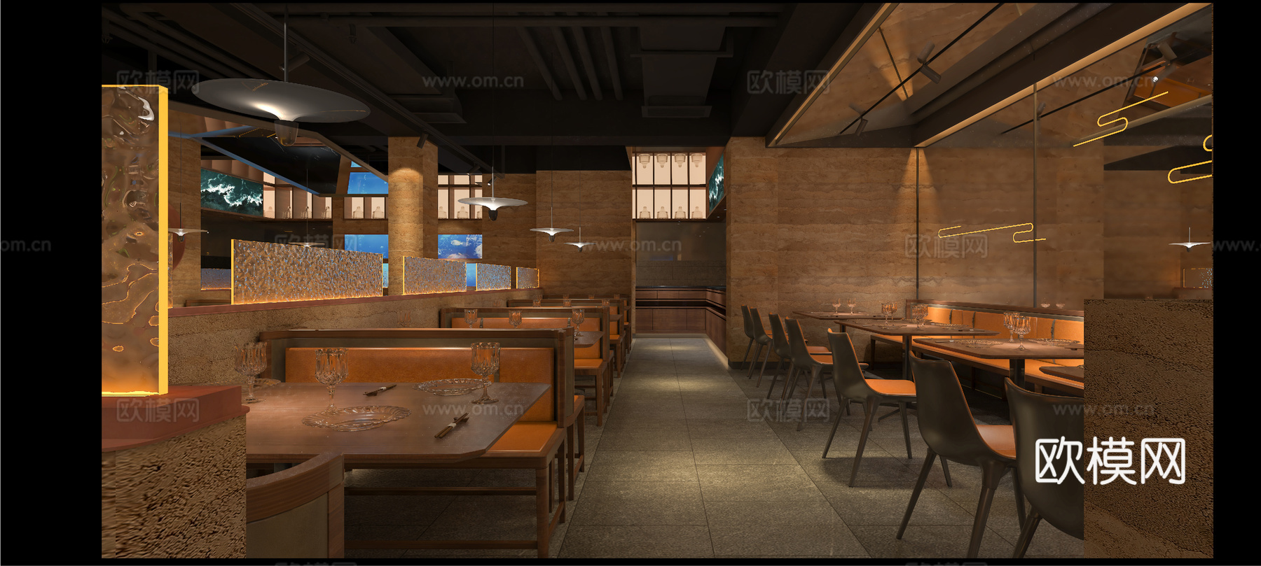 特色餐厅 最新全套施工图 效果图合集cad施工图