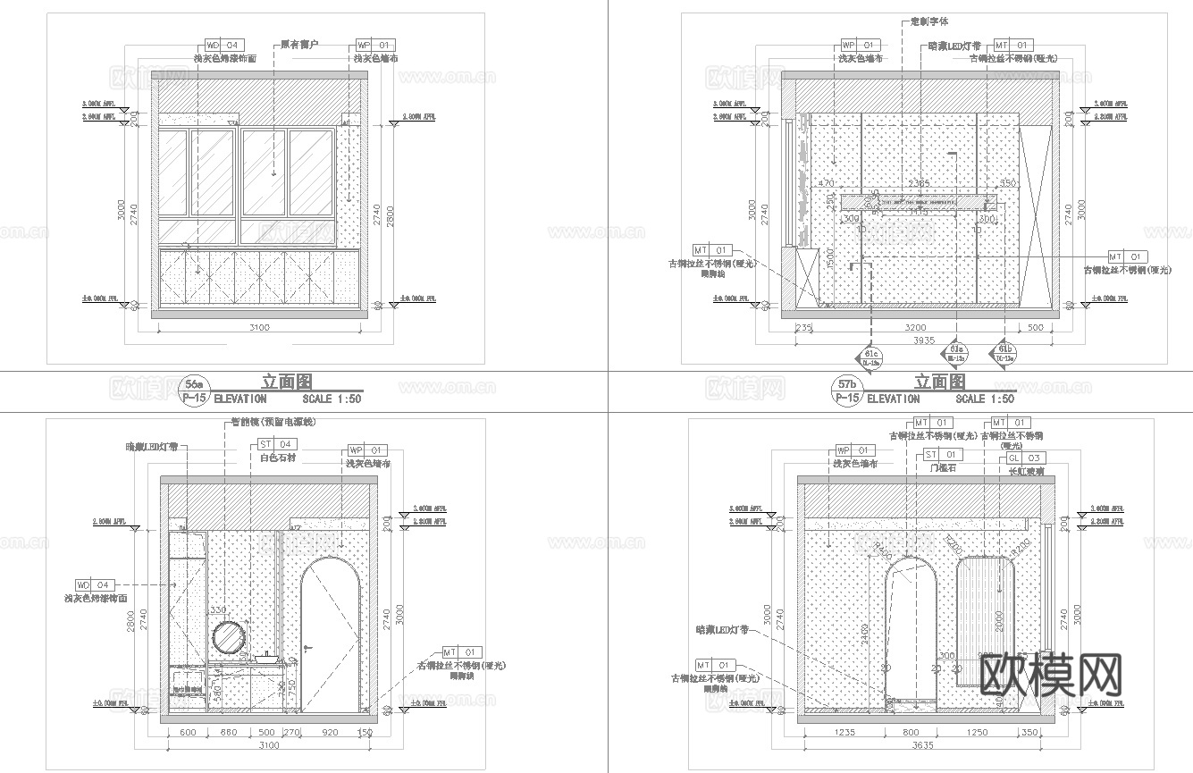 医疗美容会所 最新全套施工图 效果图合集cad施工图