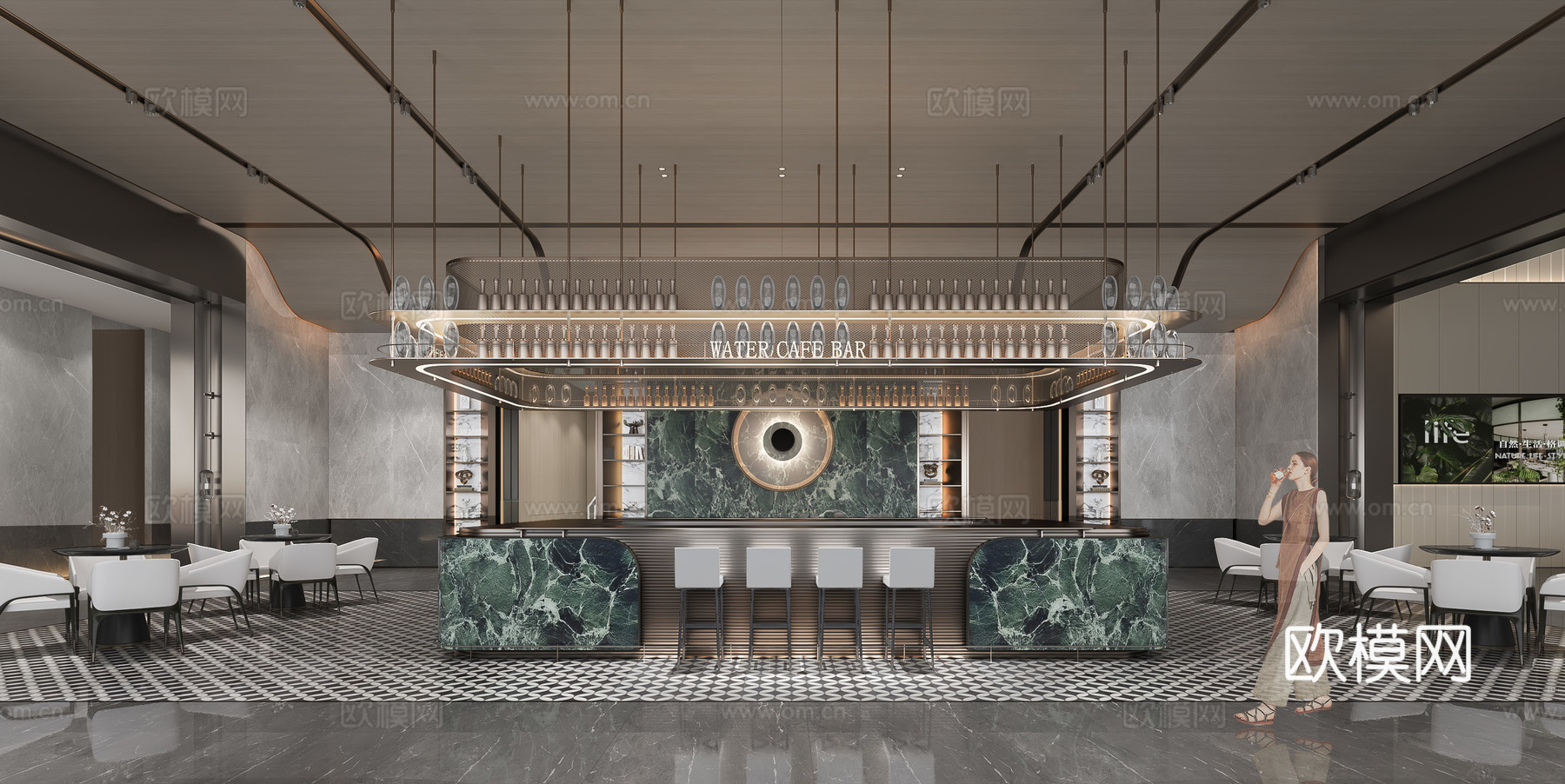 轻奢售楼部 最新全套施工图 效果图合集cad施工图