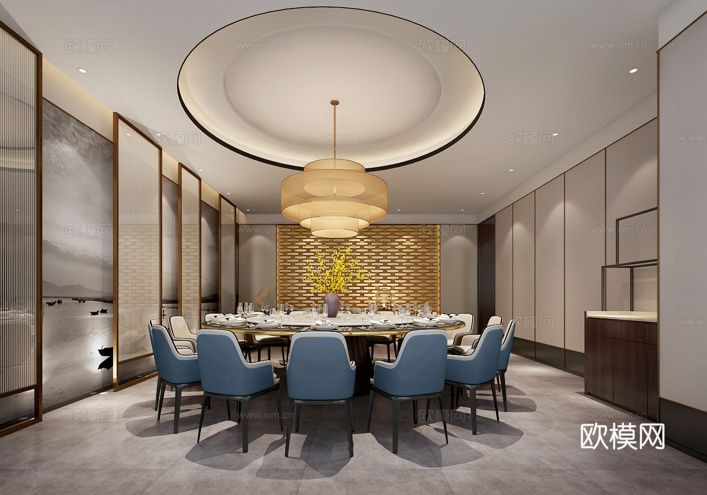 特色餐厅 最新全套施工图 效果图合集cad施工图