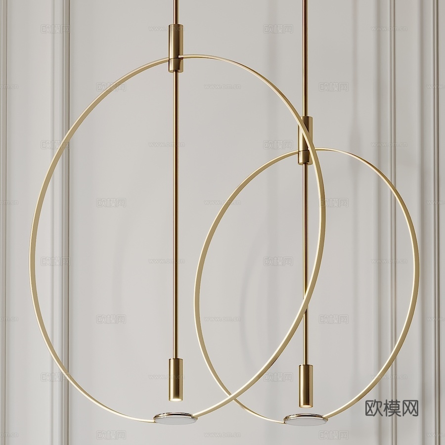 Formafantasma三角吊灯放大镜3d模型下载（渲染图1）