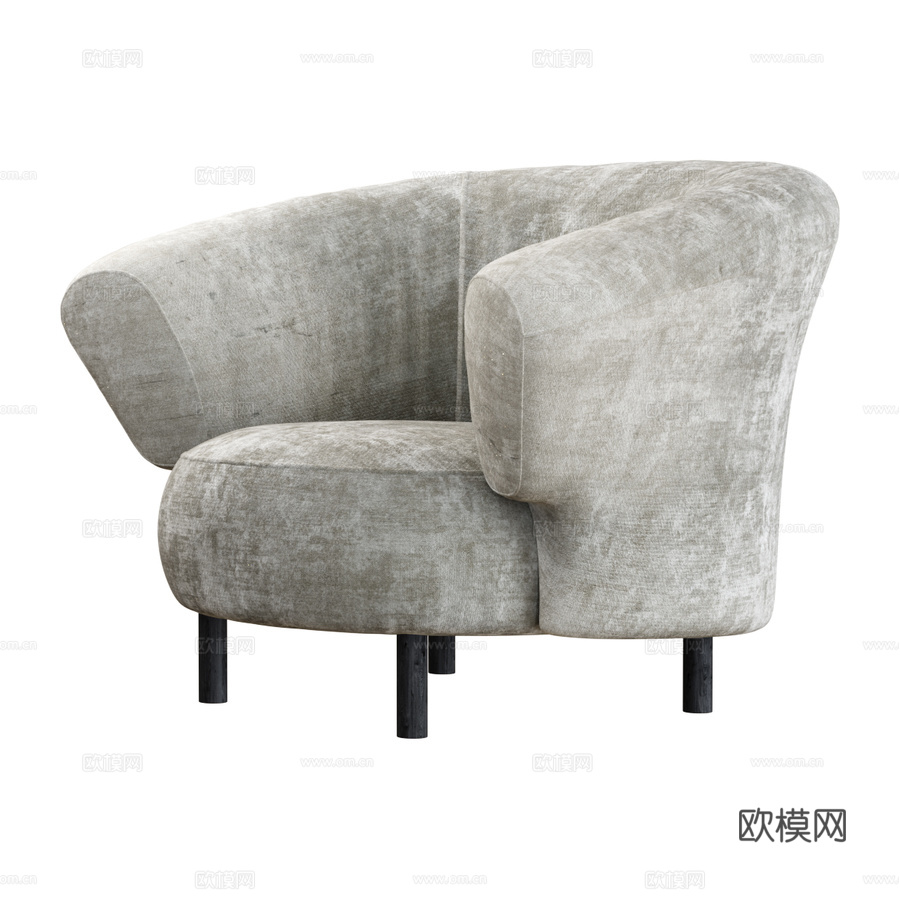 半圆扶手椅ANA扶手椅3d模型下载（渲染图2）