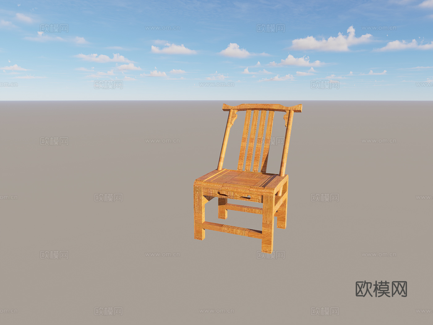 太师椅子/农村椅子su模型