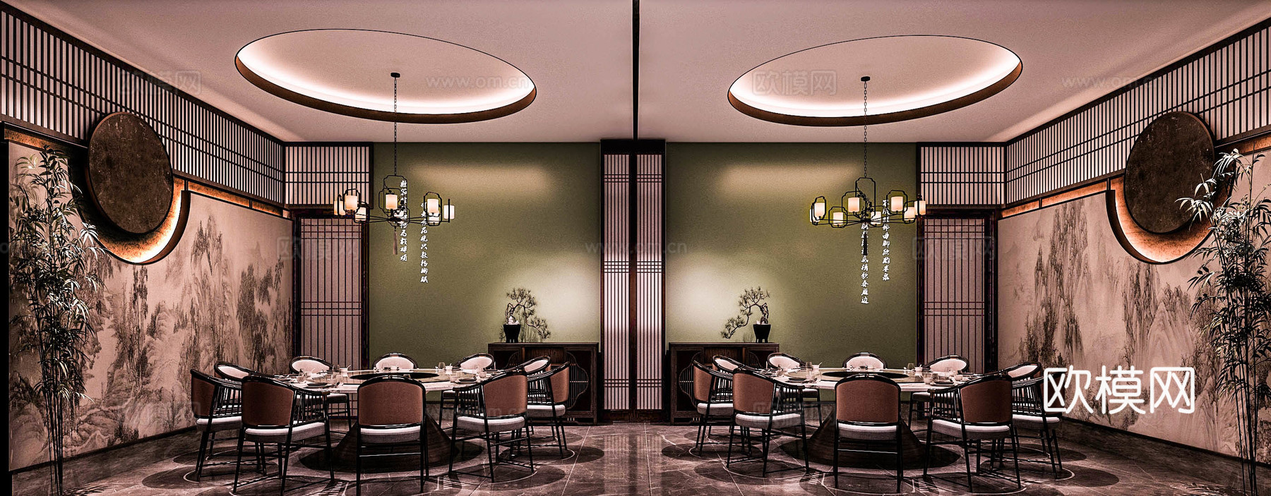 高档中餐厅 最新全套施工图 效果图合集cad施工图