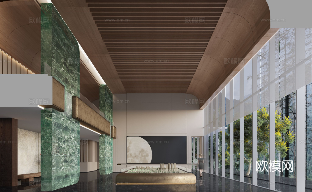 轻奢售楼部 最新全套施工图 效果图合集cad施工图