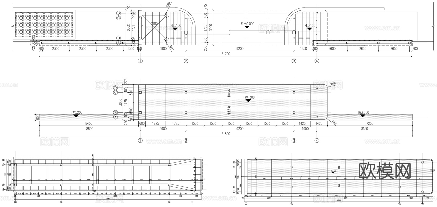 现代住宅大门CAD施工图纸cad施工图