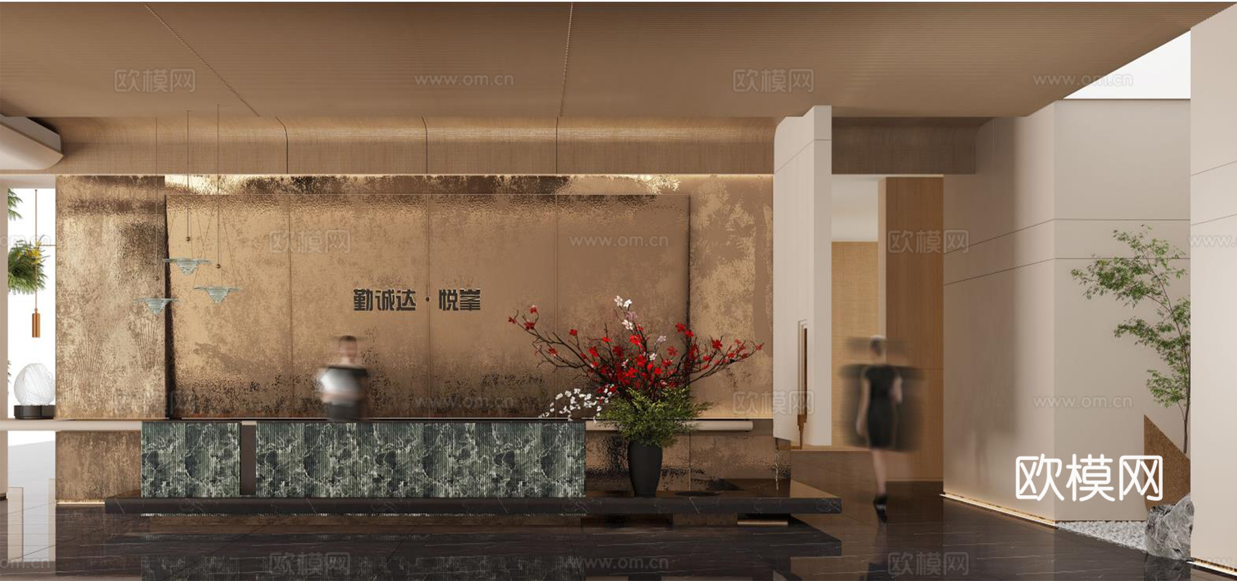 轻奢售楼部 最新全套施工图 效果图合集cad施工图