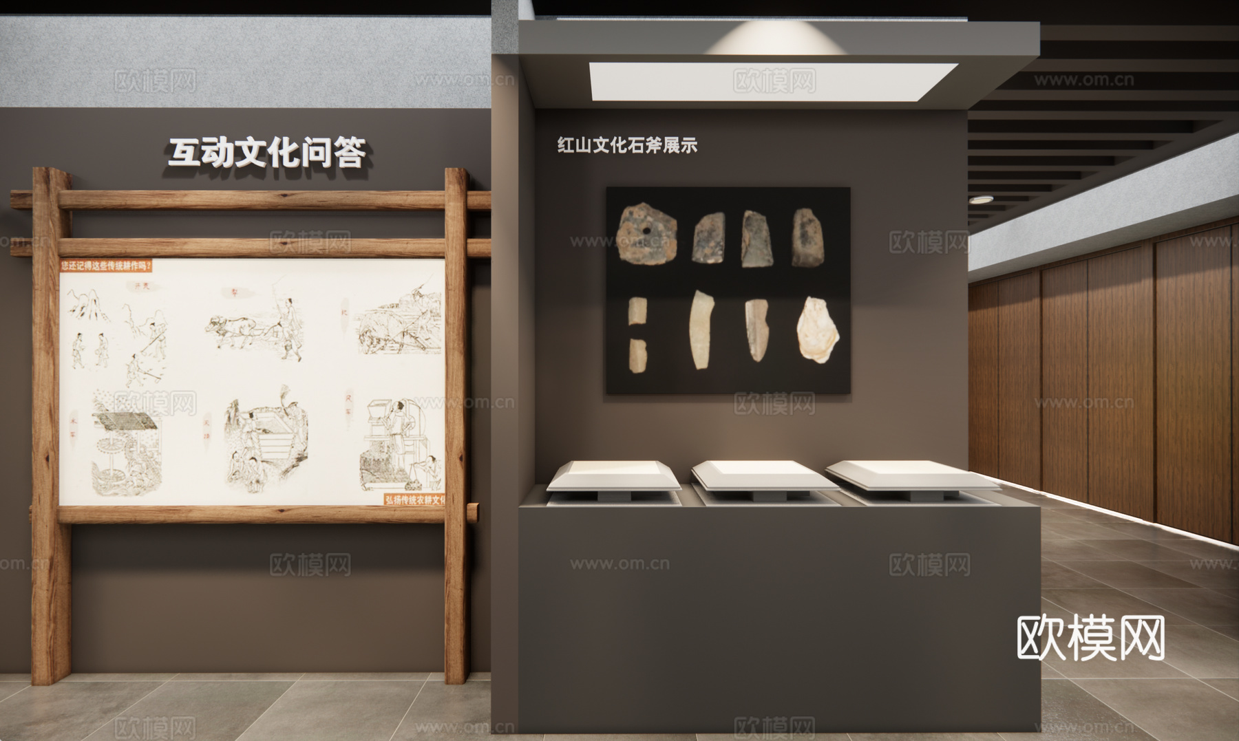 农耕博物馆平面图  博物馆平面图cad施工图cad施工图