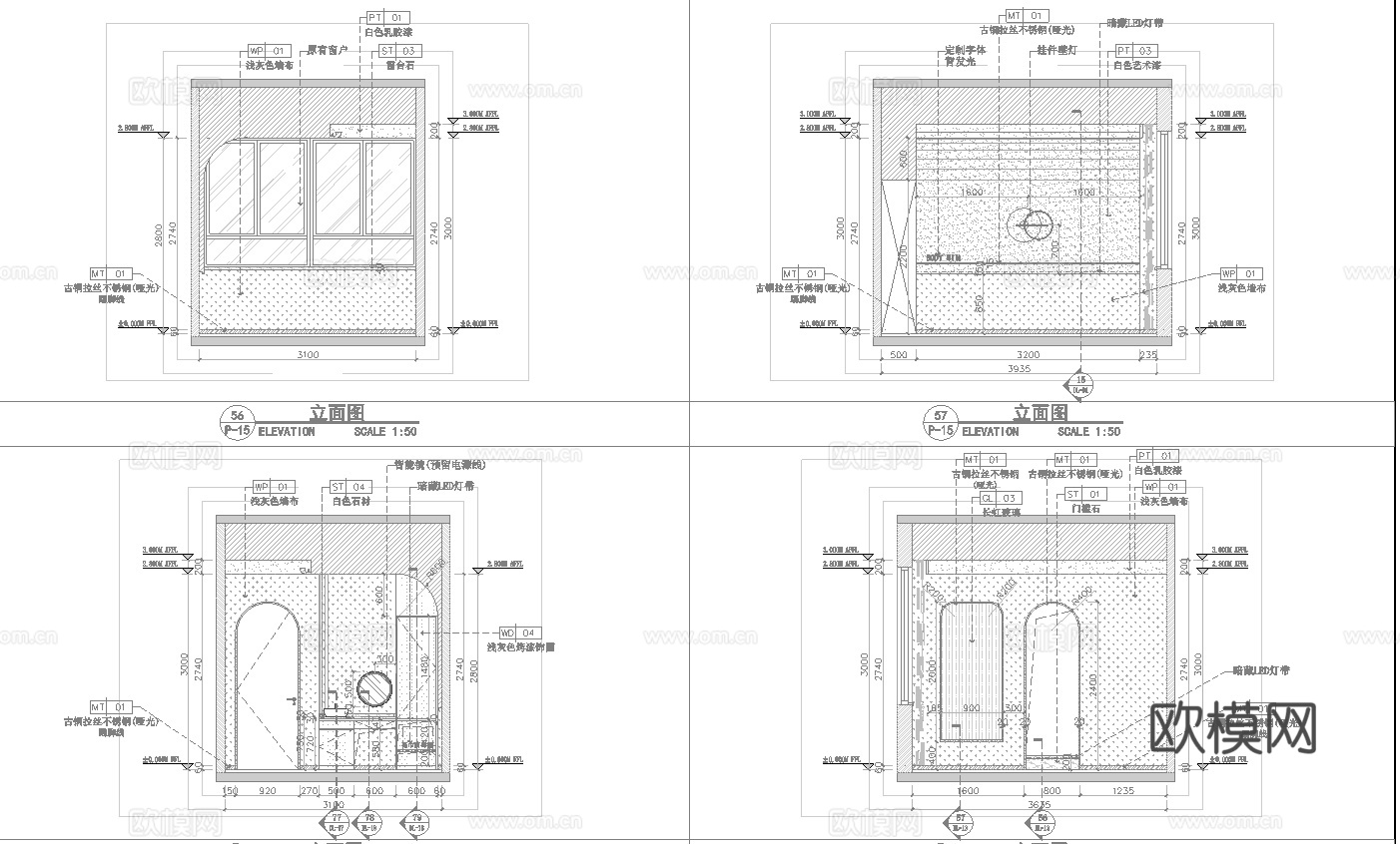 医疗美容会所 最新全套施工图 效果图合集cad施工图