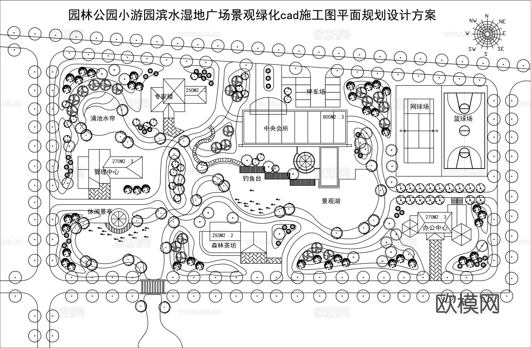 公园景观绿化cad施工图