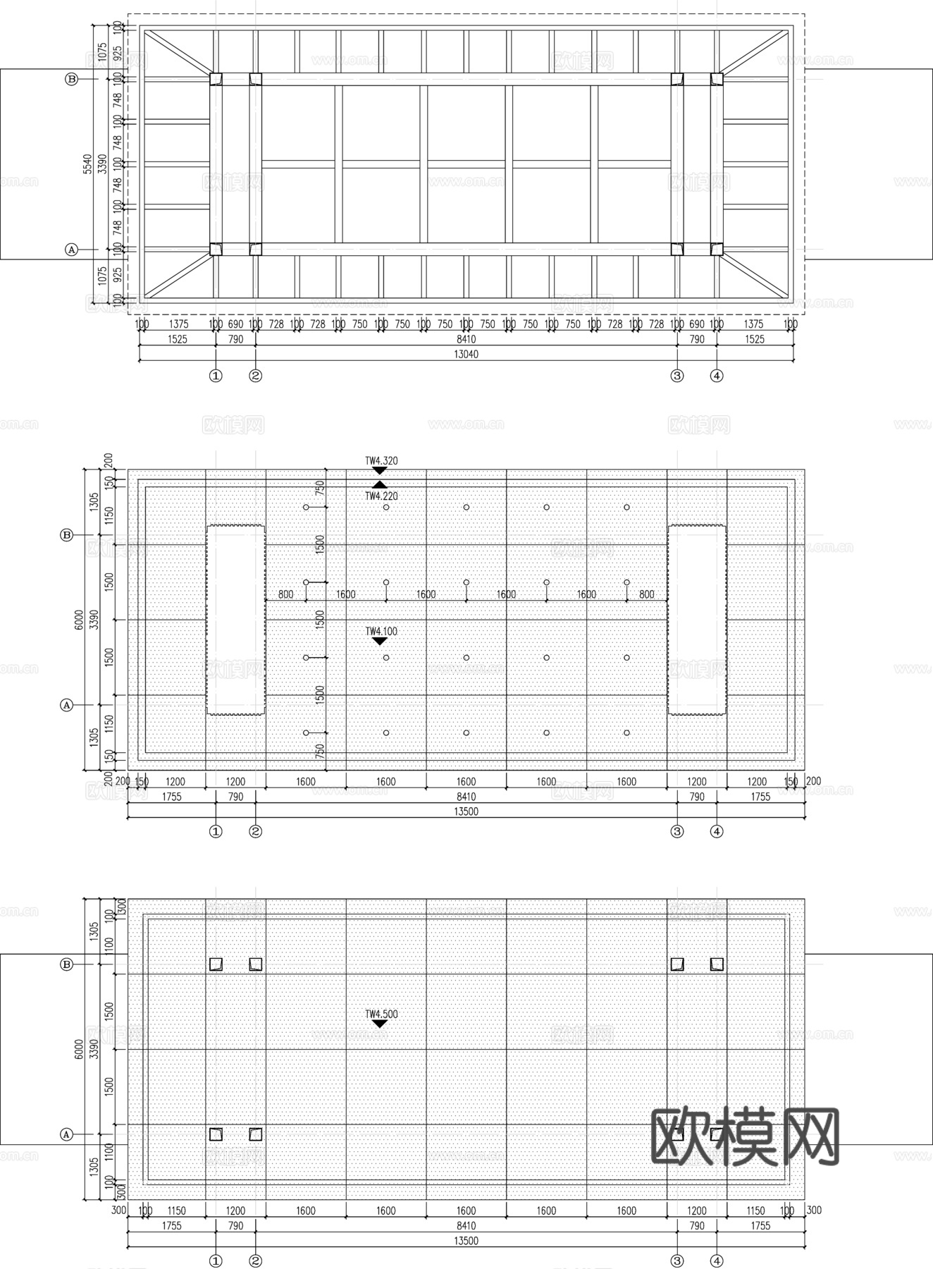 现代住宅大门CAD施工图纸cad施工图