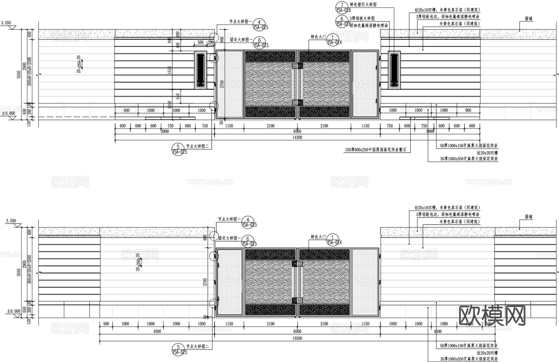 现代住宅大门CAD施工图纸cad施工图