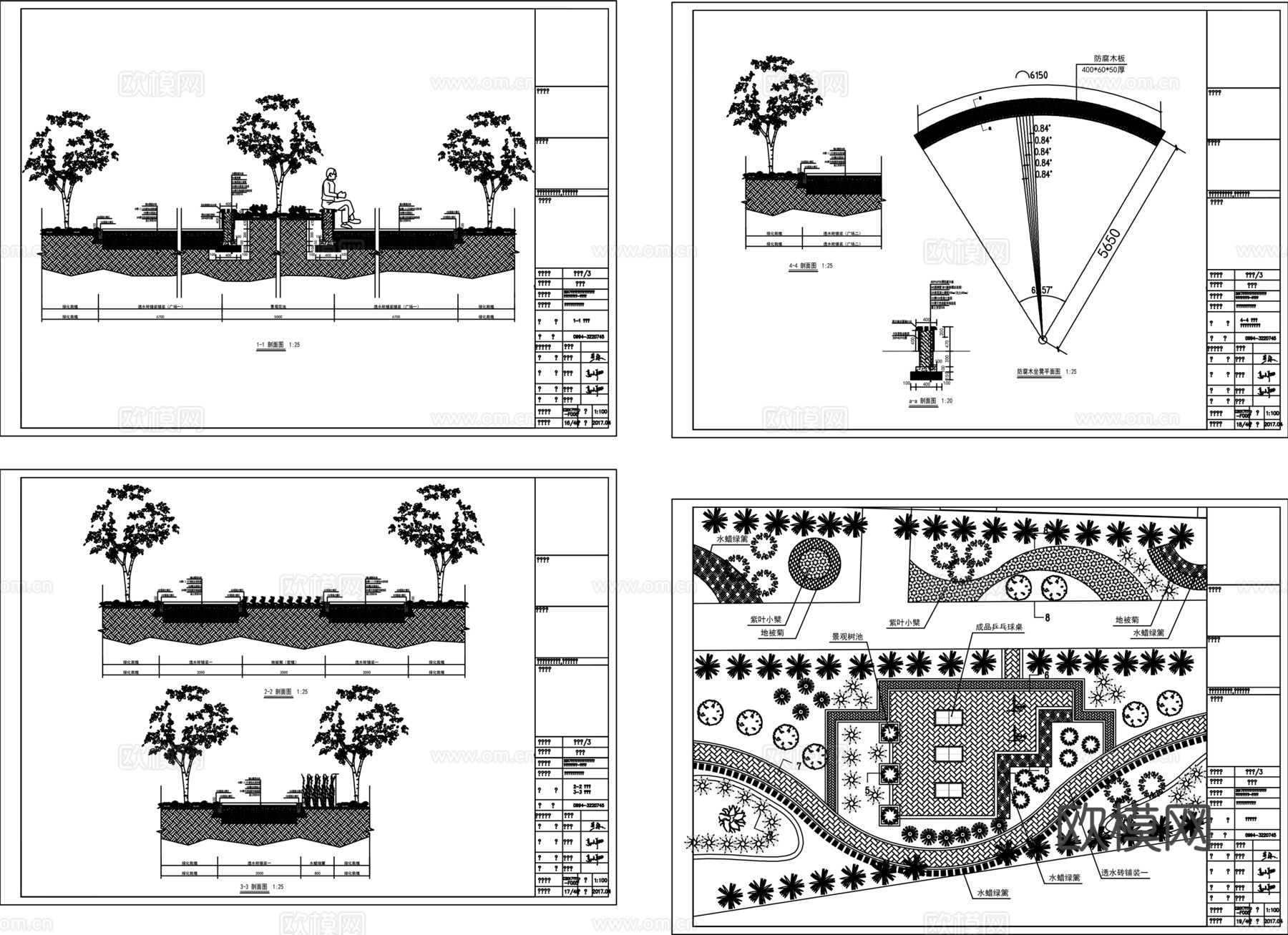 公园景观绿化cad施工图
