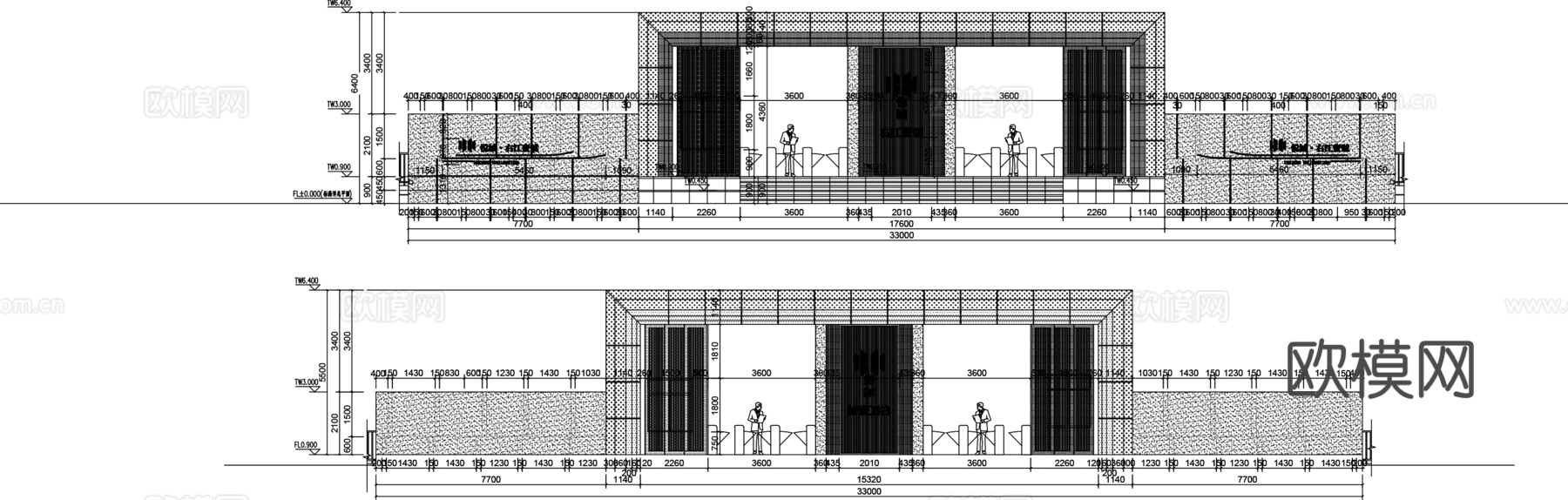 现代住宅大门CAD施工图纸cad施工图