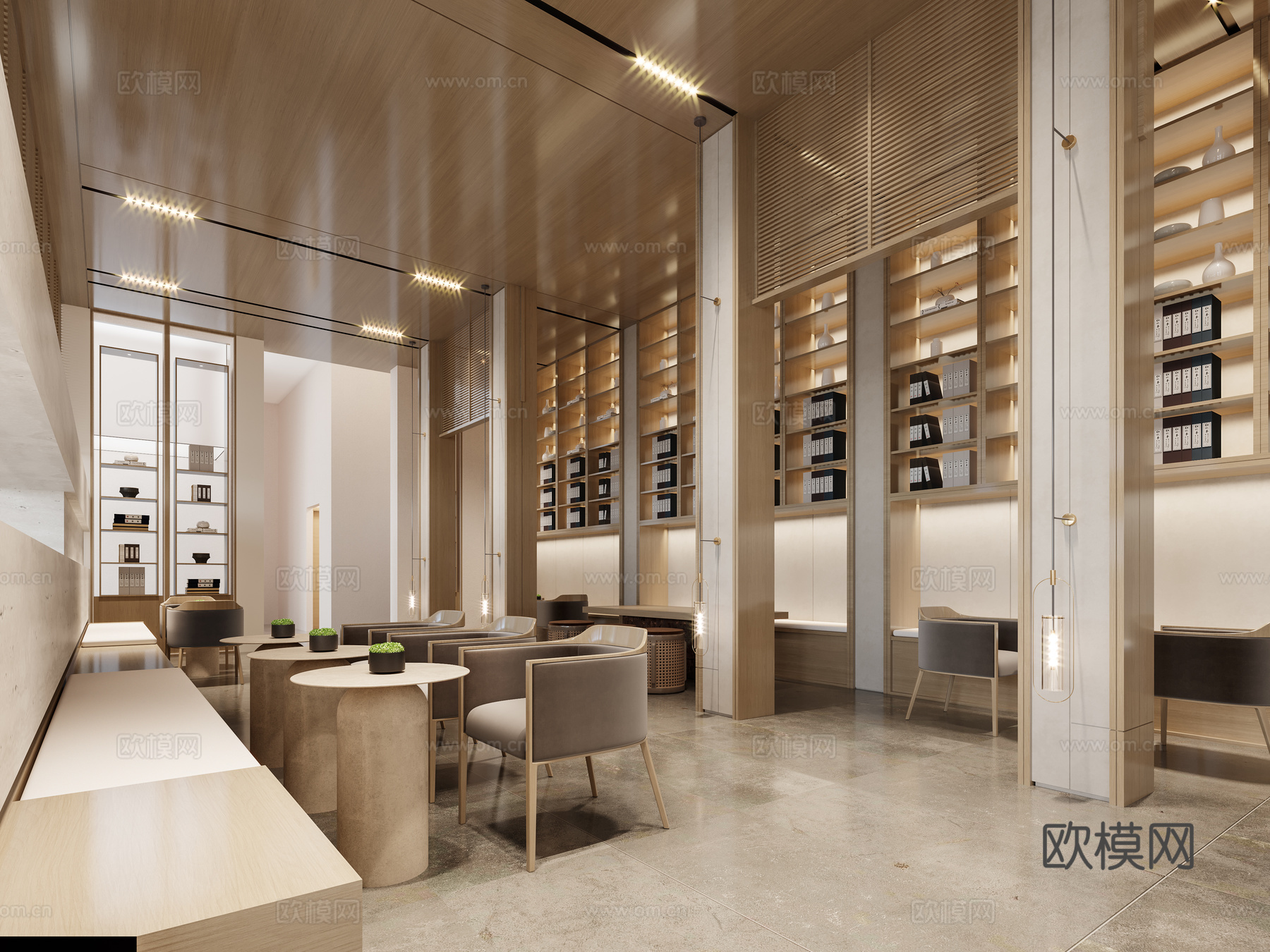 高档咖啡厅  最新全套施工图 效果图合集cad施工图