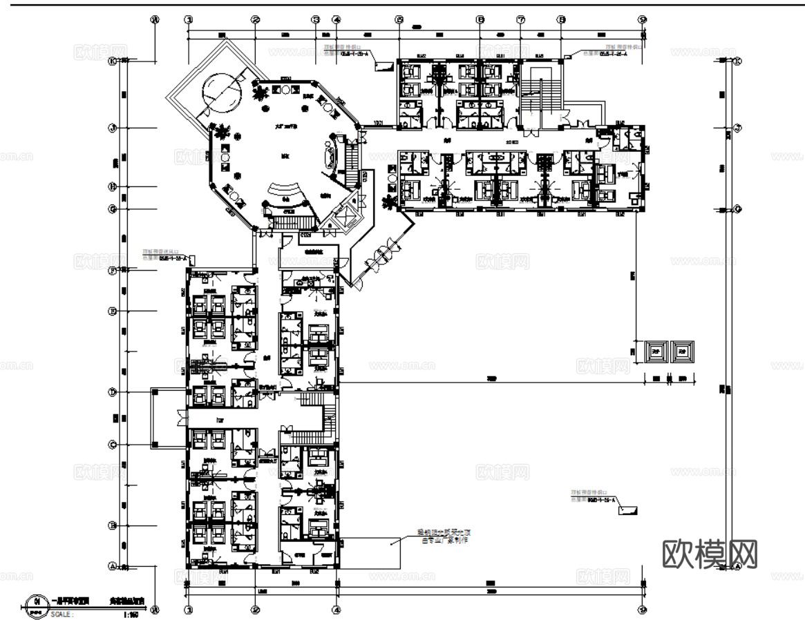 5套洗浴中心CAD施工图平面图立面图cad施工图