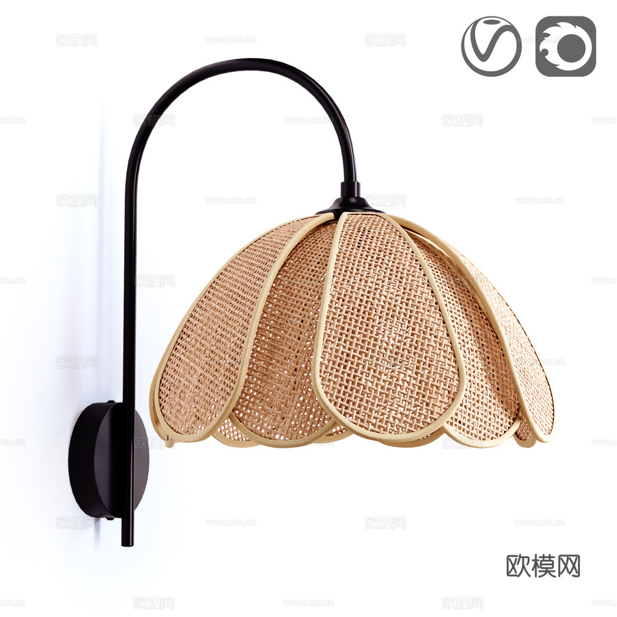 金属藤编壁灯 Lola3d模型下载（渲染图1）