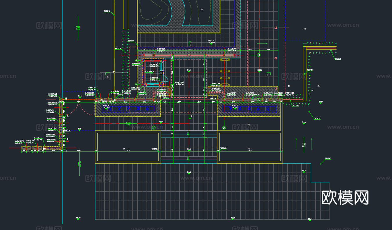 现代住宅大门CAD施工图纸cad施工图