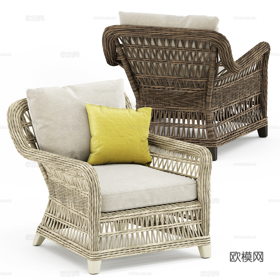 Janus et Cie 凉亭休闲椅3d模型下载（渲染图1）