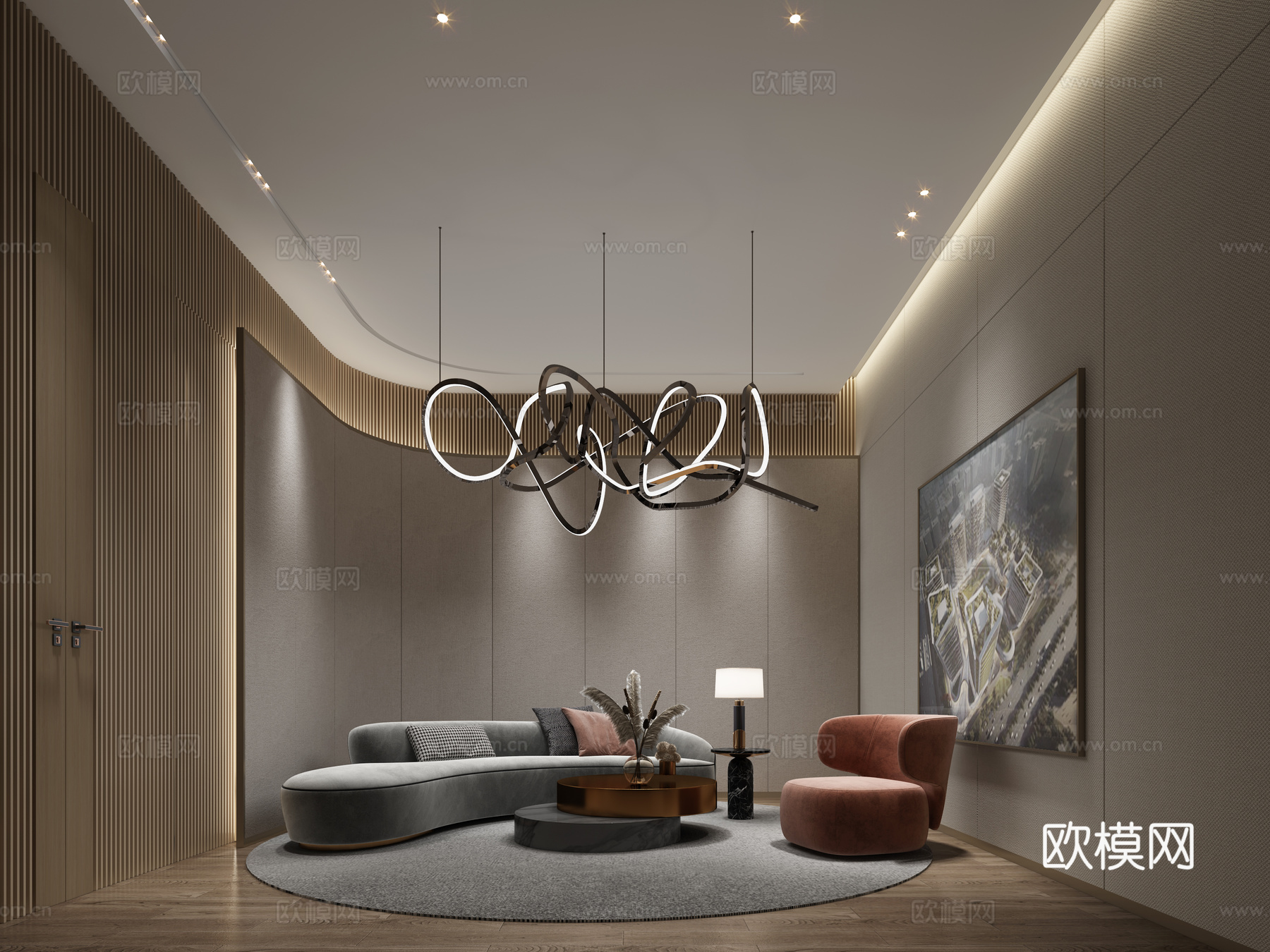 新中式售楼部 最新全套施工图 效果图合集cad施工图