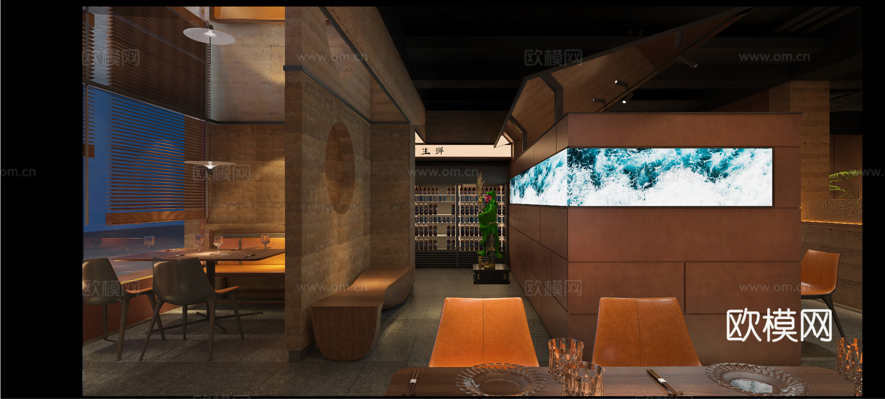 特色餐厅 最新全套施工图 效果图合集cad施工图