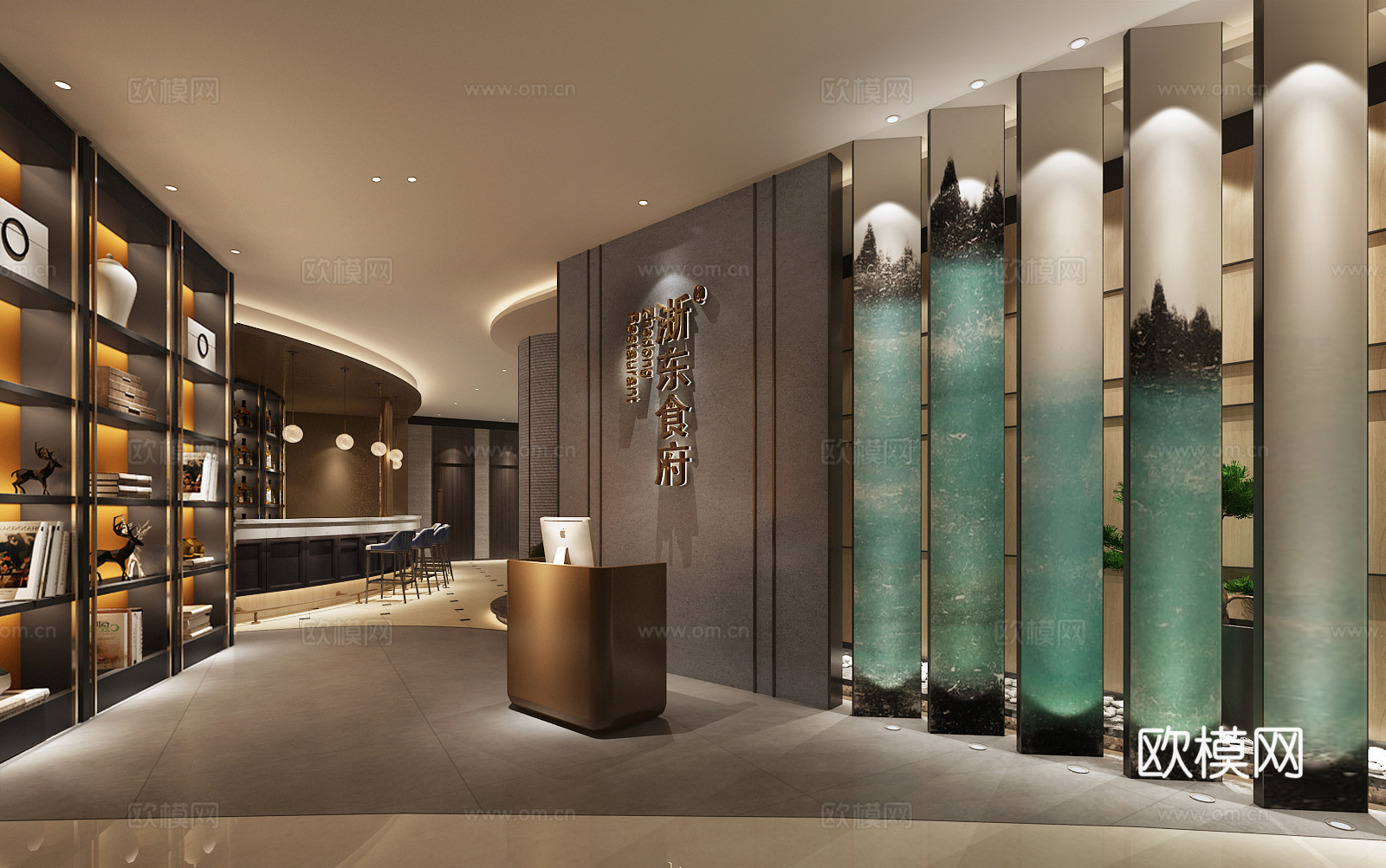 特色餐厅 最新全套施工图 效果图合集cad施工图