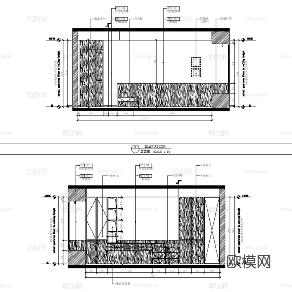 10套中古风格住宅样板间别墅大平层CAD施工图效果图实景图cad施工图cad施工图