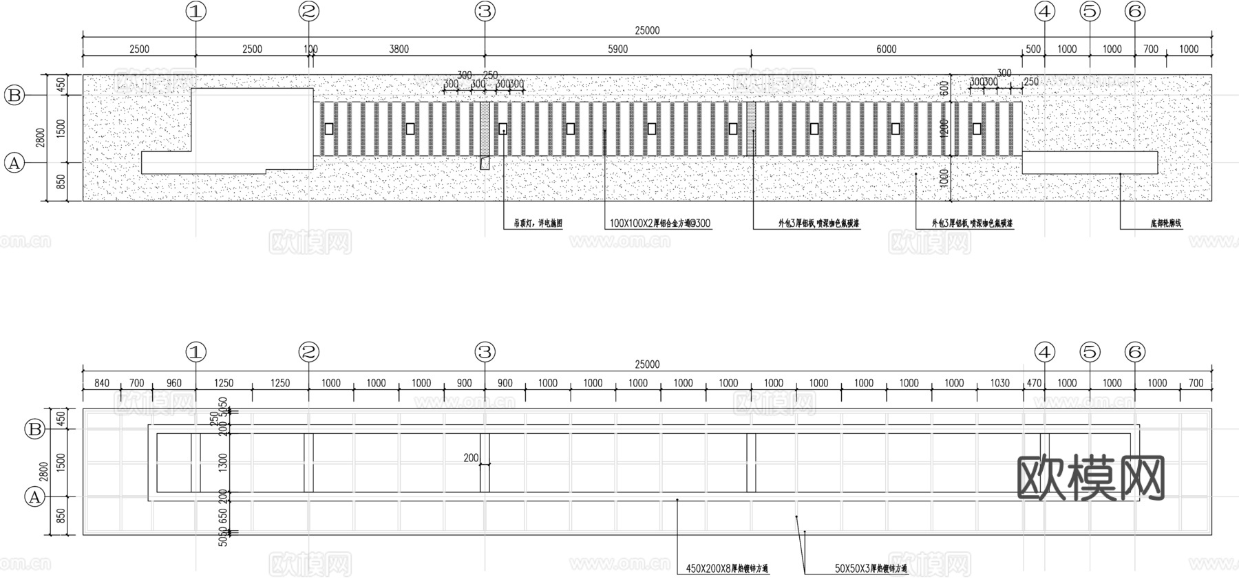 现代住宅大门CAD施工图纸cad施工图