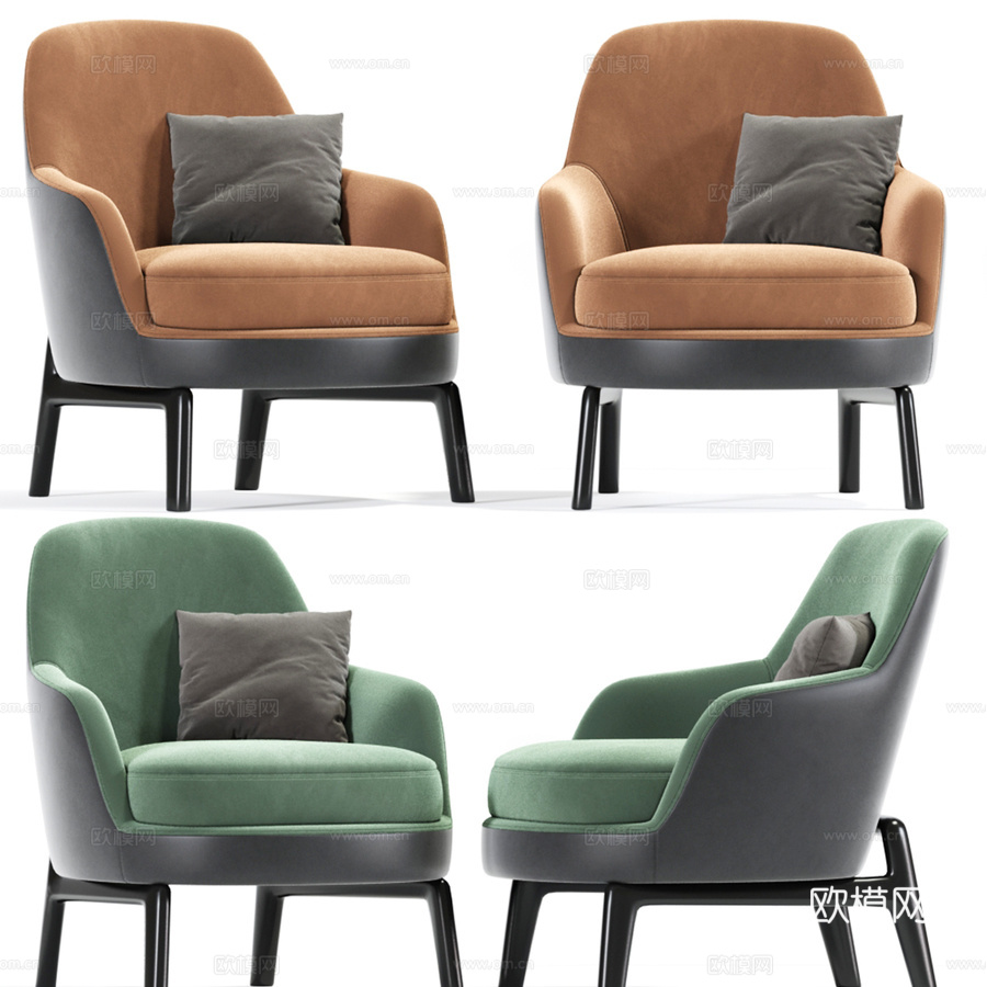 Modrest Metzler 装饰休闲扶手椅3d模型下载（渲染图2）