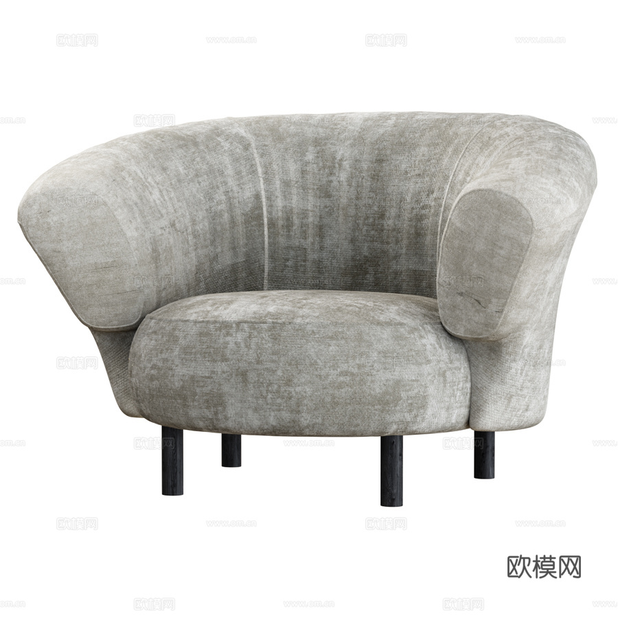 半圆扶手椅ANA扶手椅3d模型下载（渲染图1）