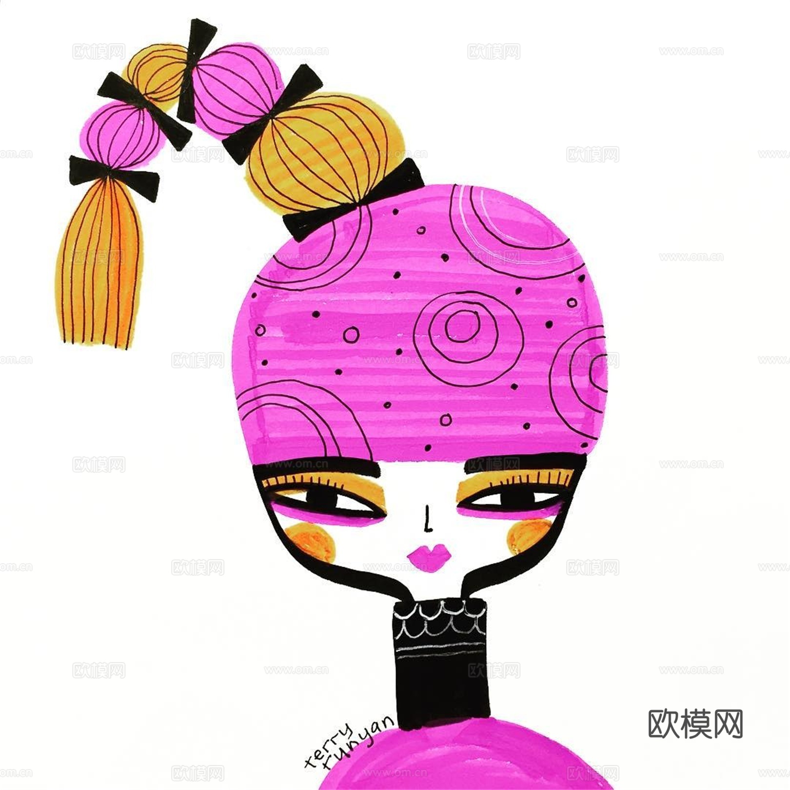 可爱动物手绘创意童趣插画猫咪动物插画治愈系插画可爱儿童插画下载