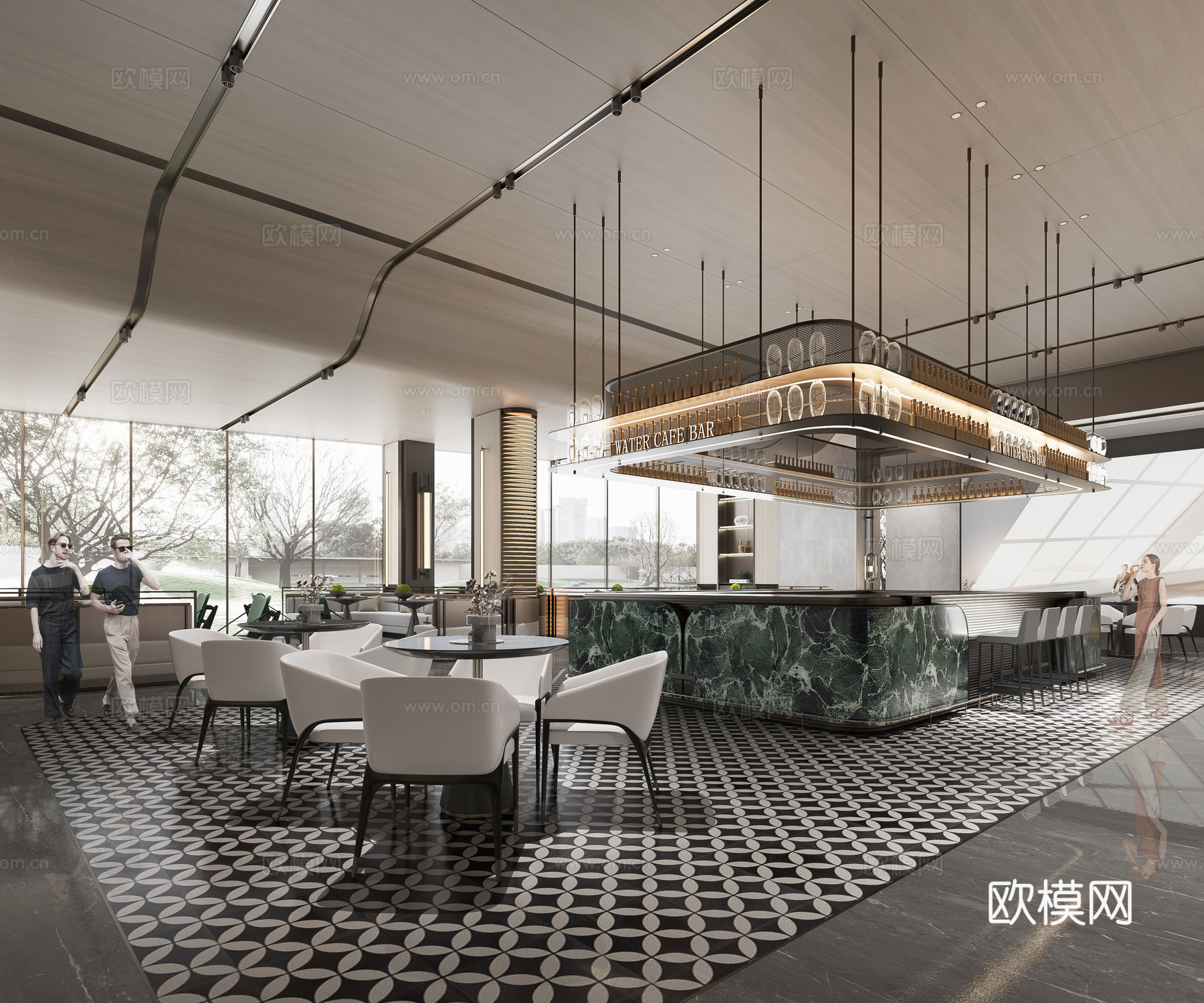 轻奢售楼部 最新全套施工图 效果图合集cad施工图