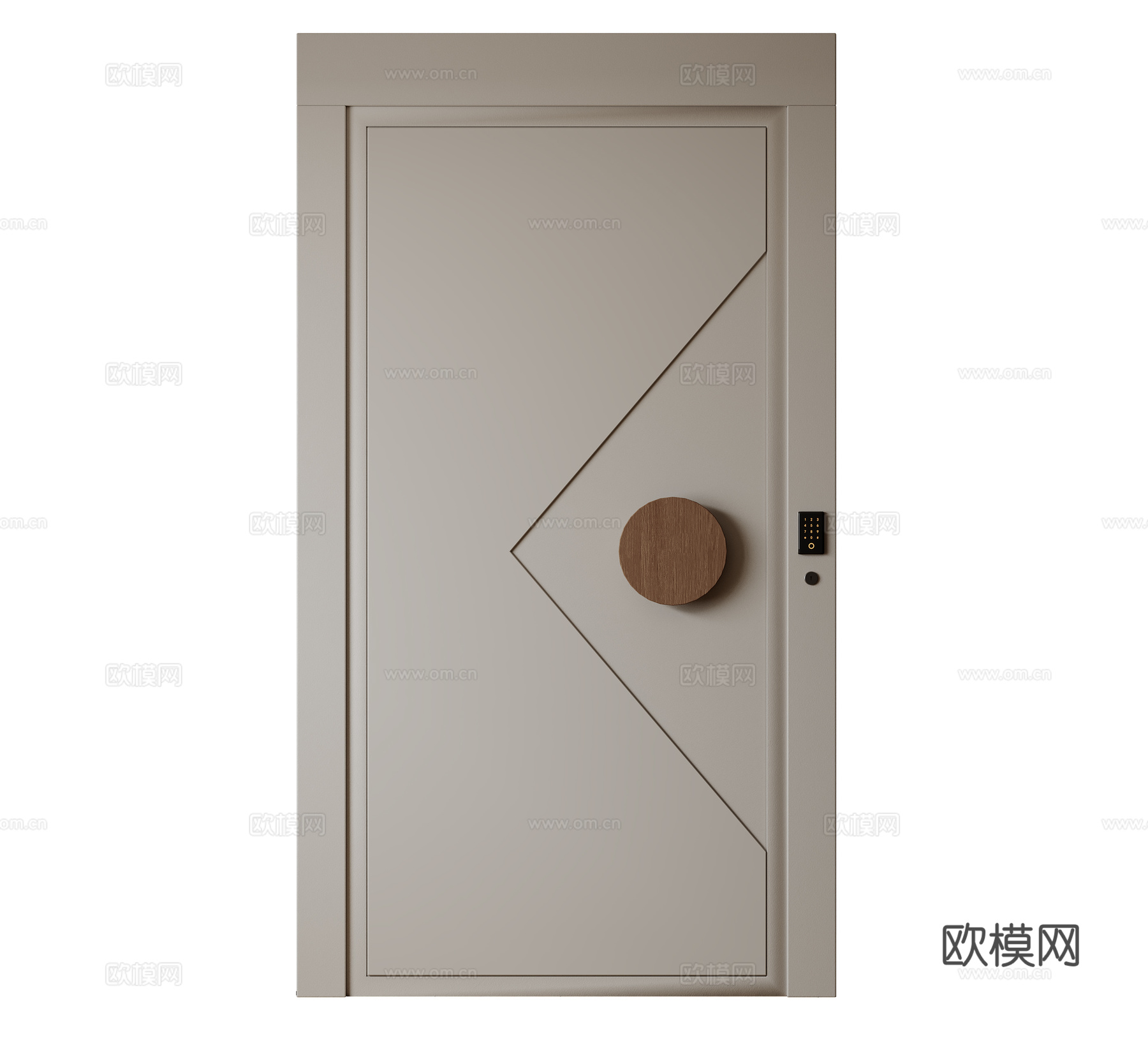 现代极简单开门 中古防盗门 通顶入户门 子母门 密码门 别墅su模型