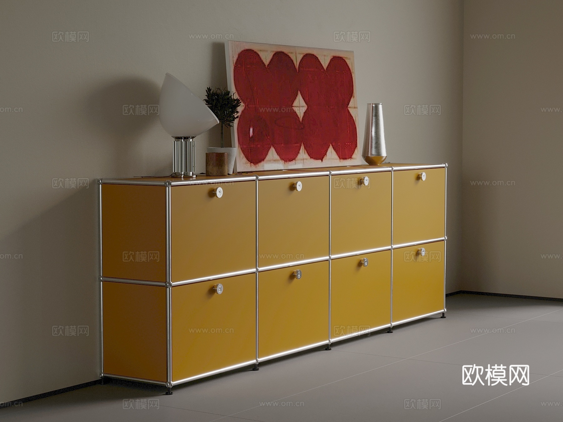 现代边柜玄关柜su模型