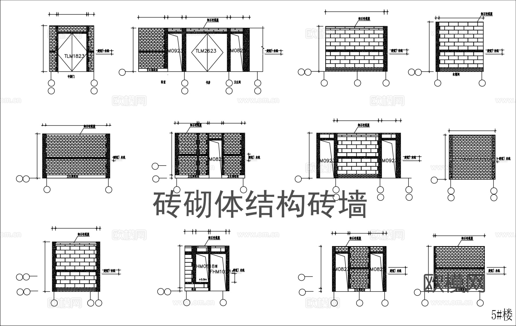 砖砌体结构砖墙cad施工图