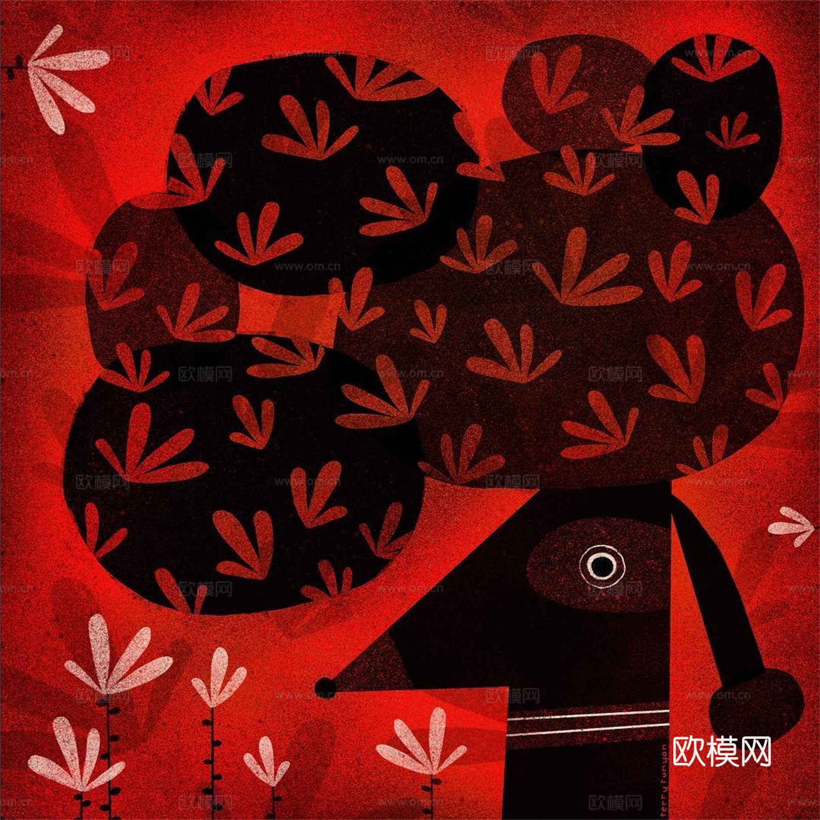 可爱动物手绘创意童趣插画猫咪动物插画治愈系插画可爱儿童插画下载