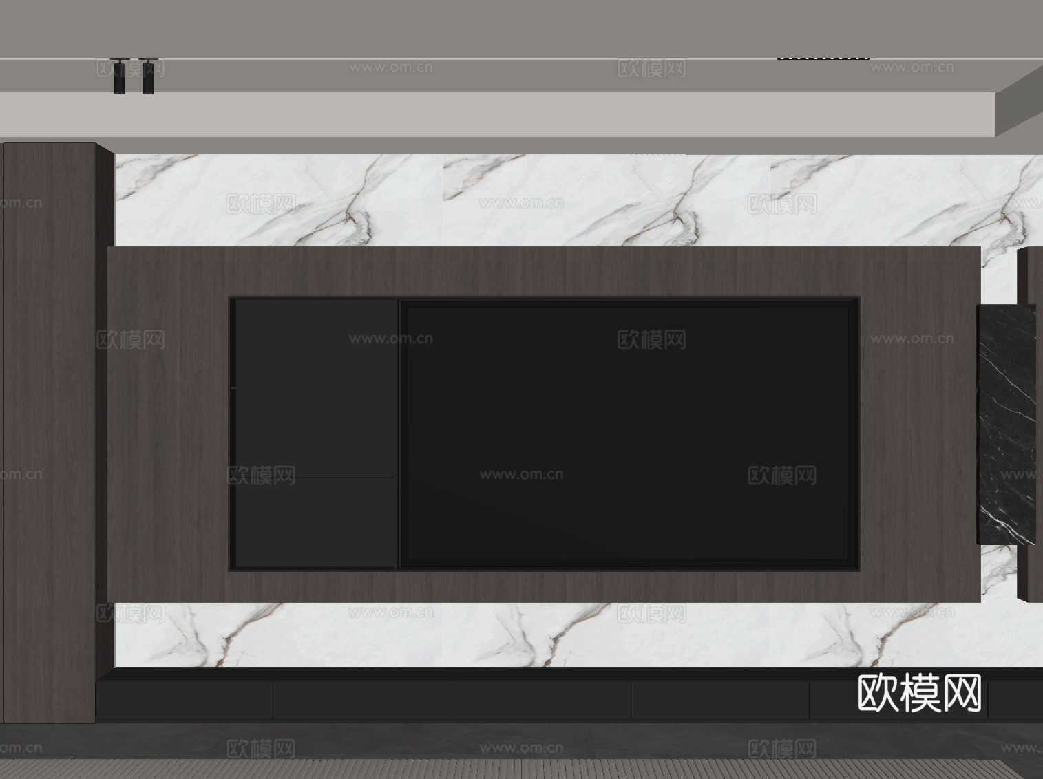 现代意式背景墙 电视背景墙su模型