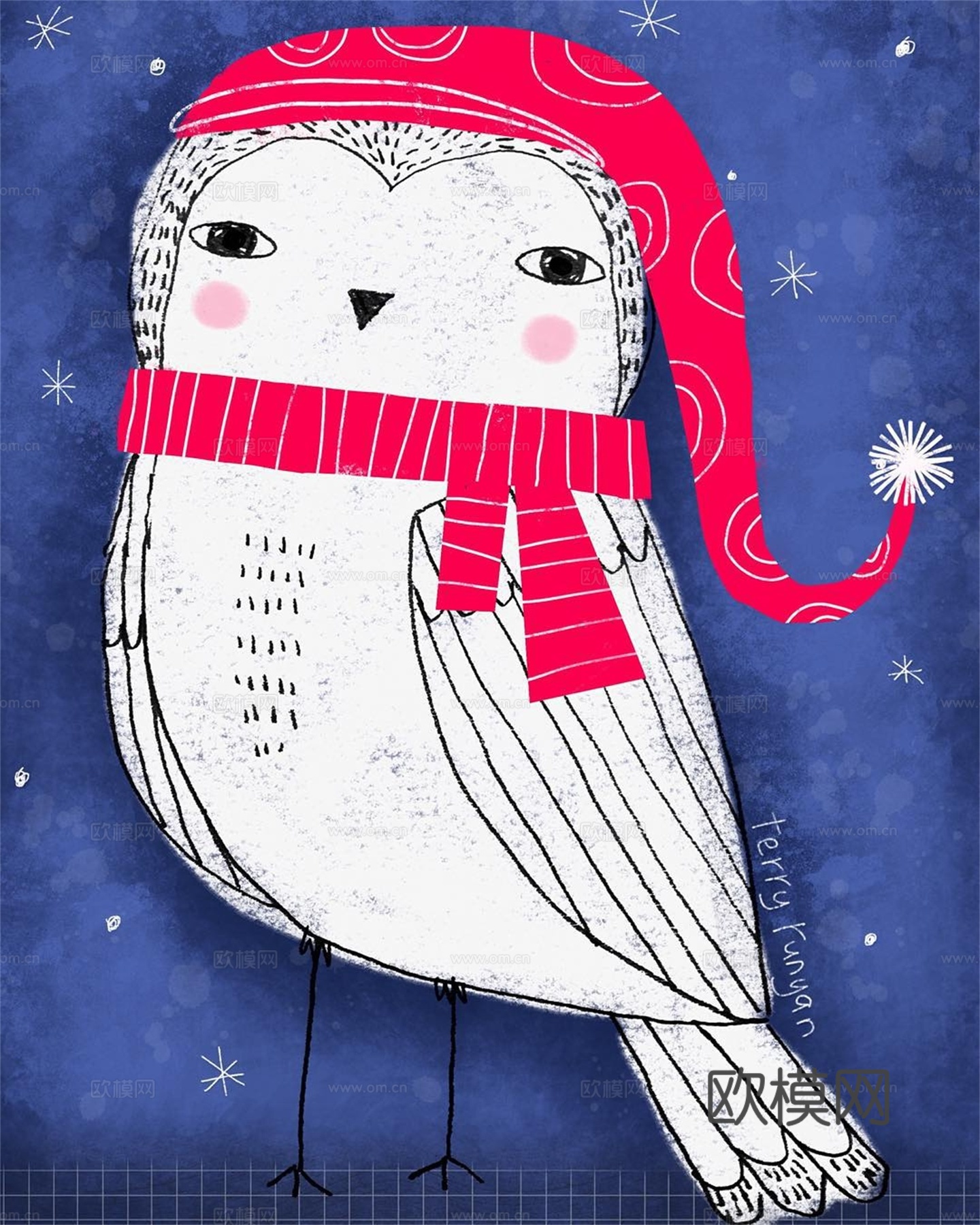 可爱动物手绘创意童趣插画猫咪动物插画治愈系插画可爱儿童插画下载