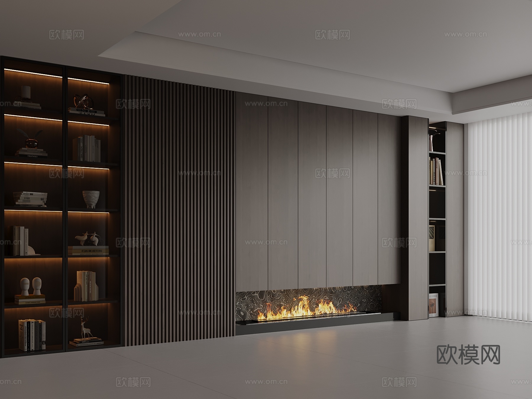 意式书柜su模型