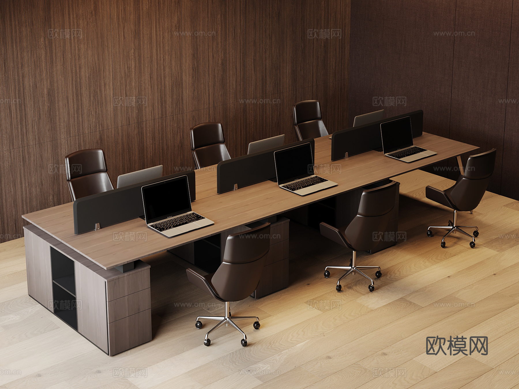 现代意式办公桌椅3d模型下载