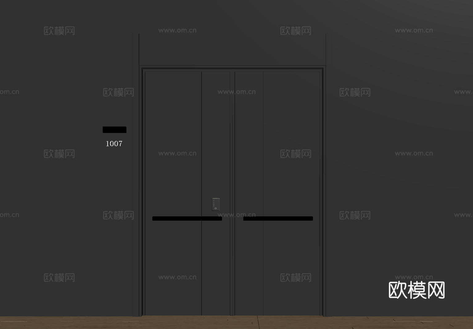 现代极简双开门 中古平开门 入户门 防盗门 通顶对开门 别墅su模型