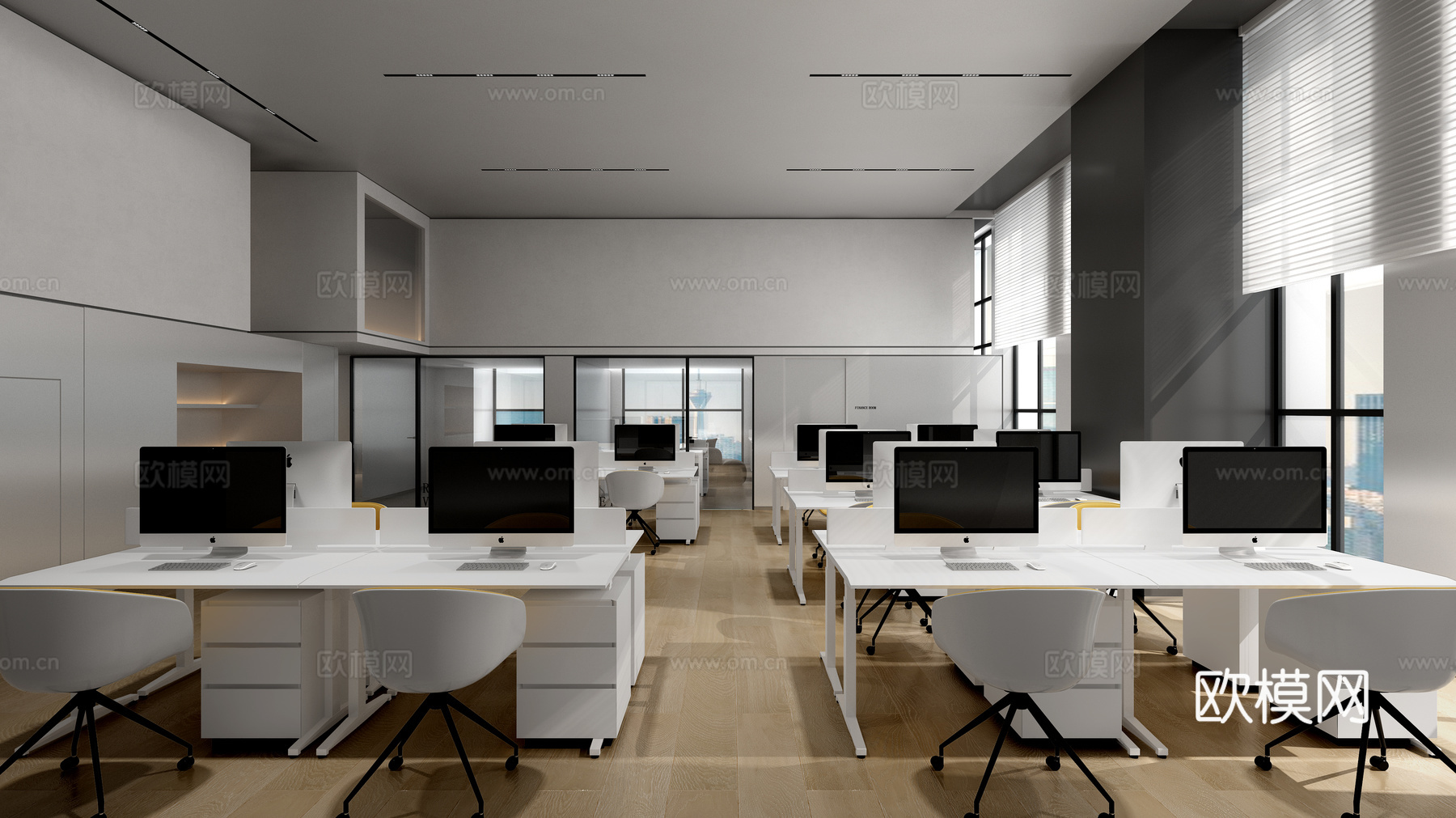 极简高级办公室 最新全套施工图 效果图合集cad施工图