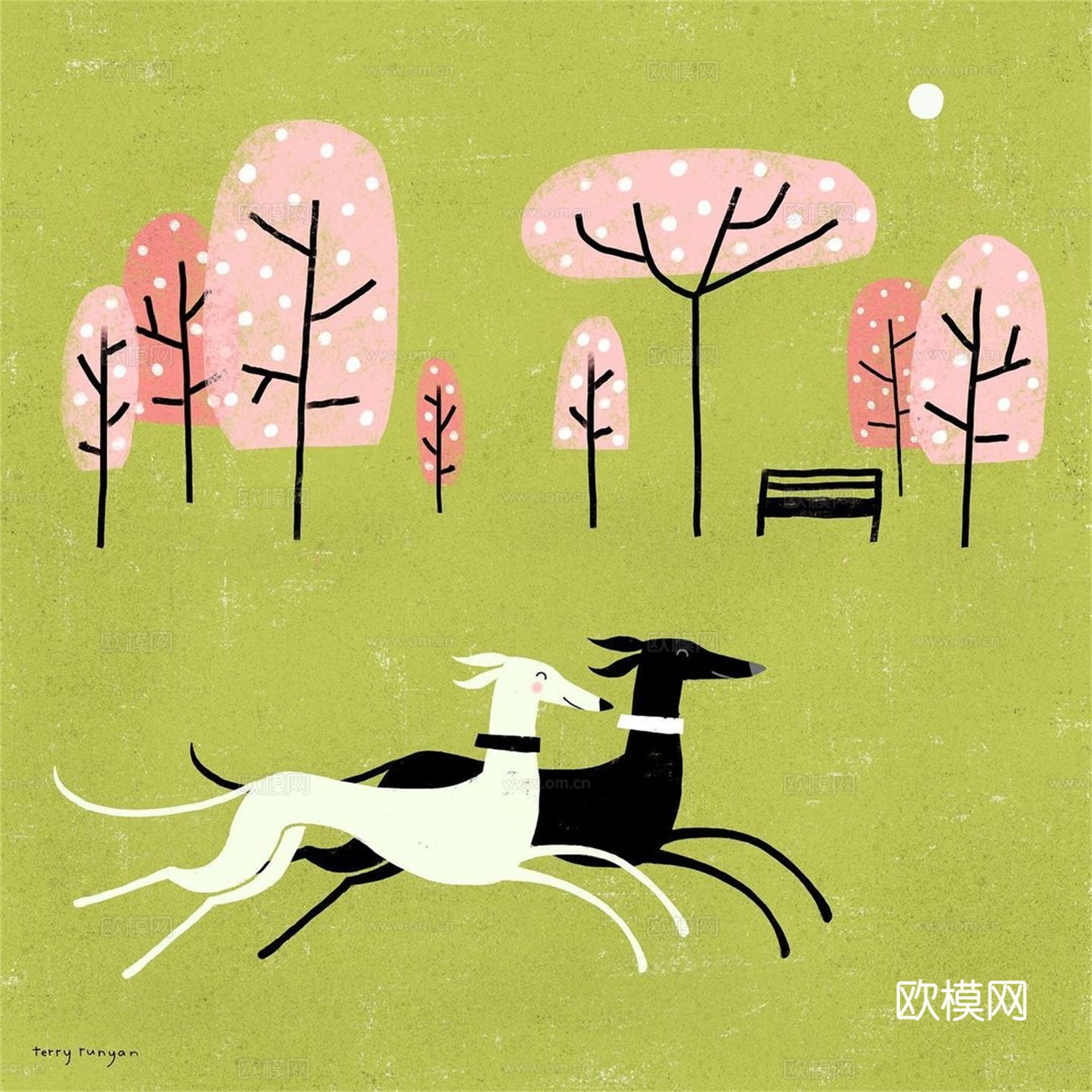 可爱动物手绘创意童趣插画猫咪动物插画治愈系插画可爱儿童插画下载