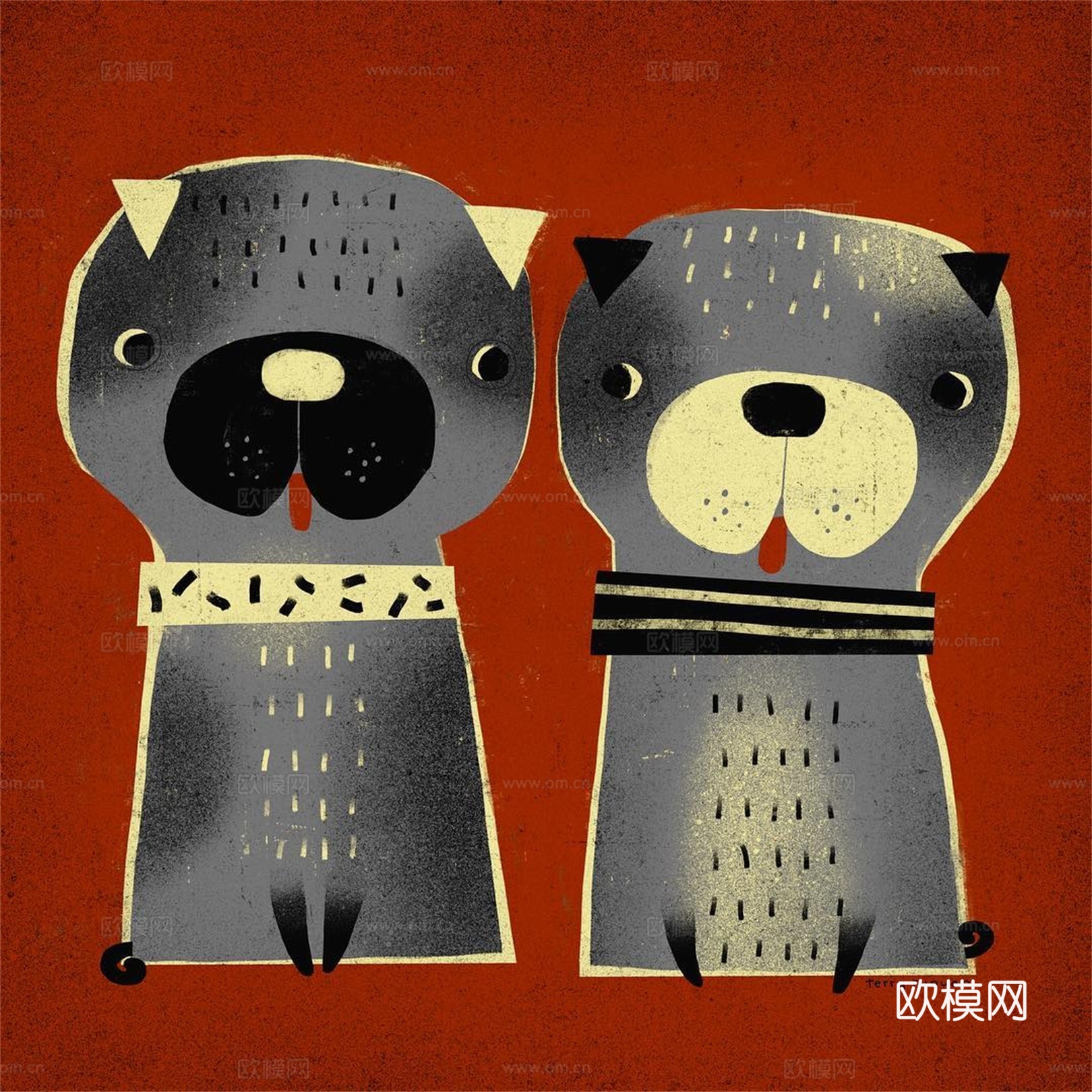 可爱动物手绘创意童趣插画猫咪动物插画治愈系插画可爱儿童插画下载