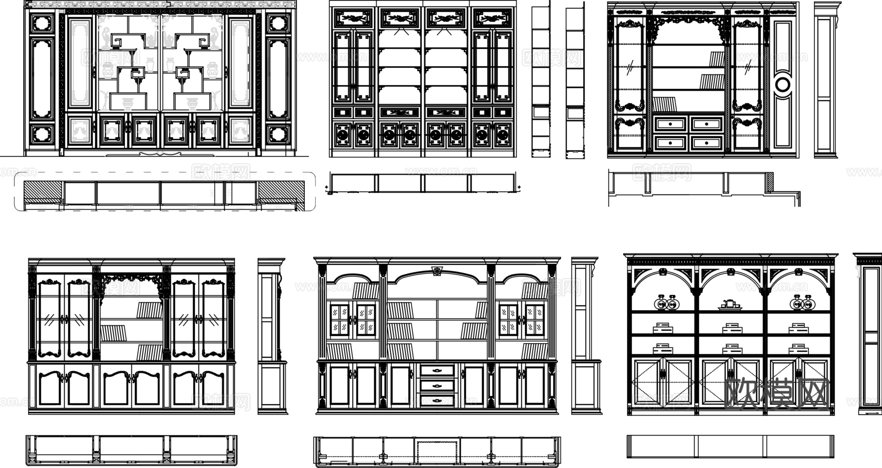 书柜书架CADcad施工图
