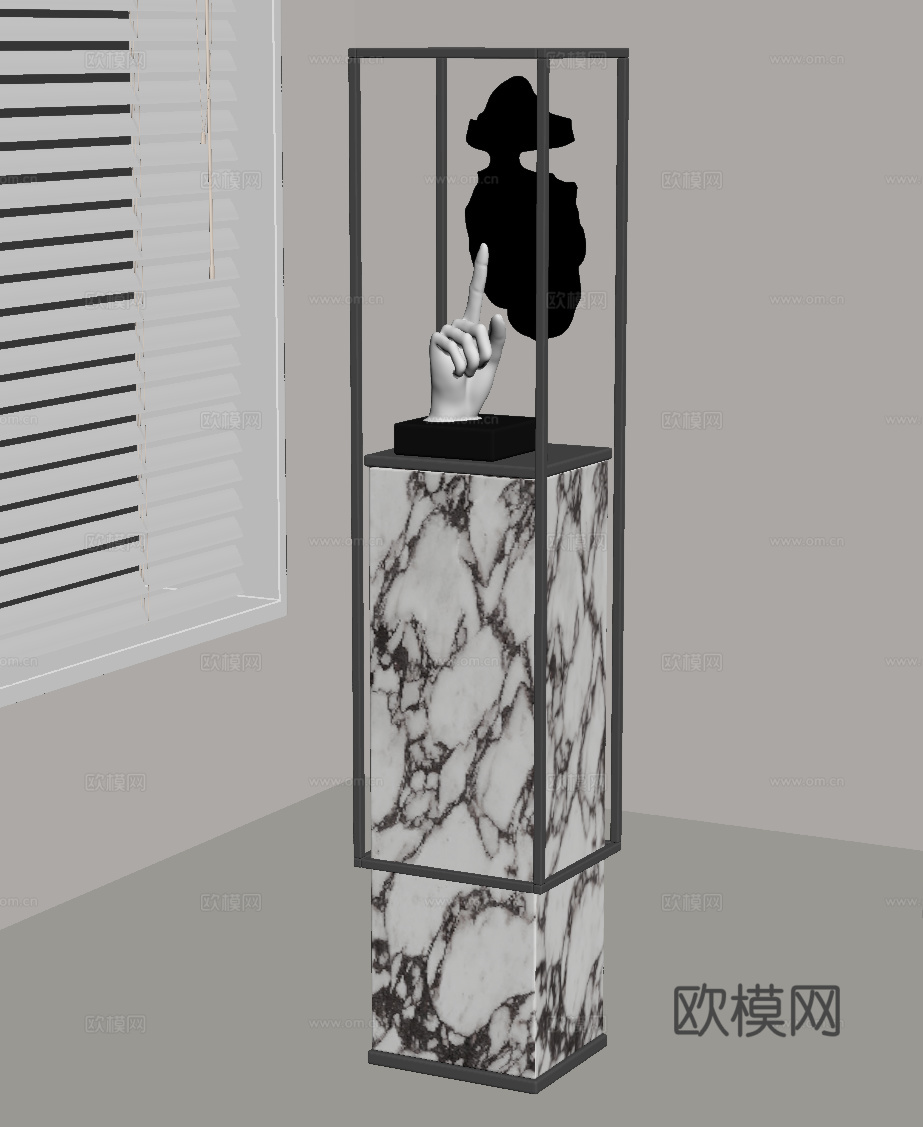 现代意式雕塑摆件su模型