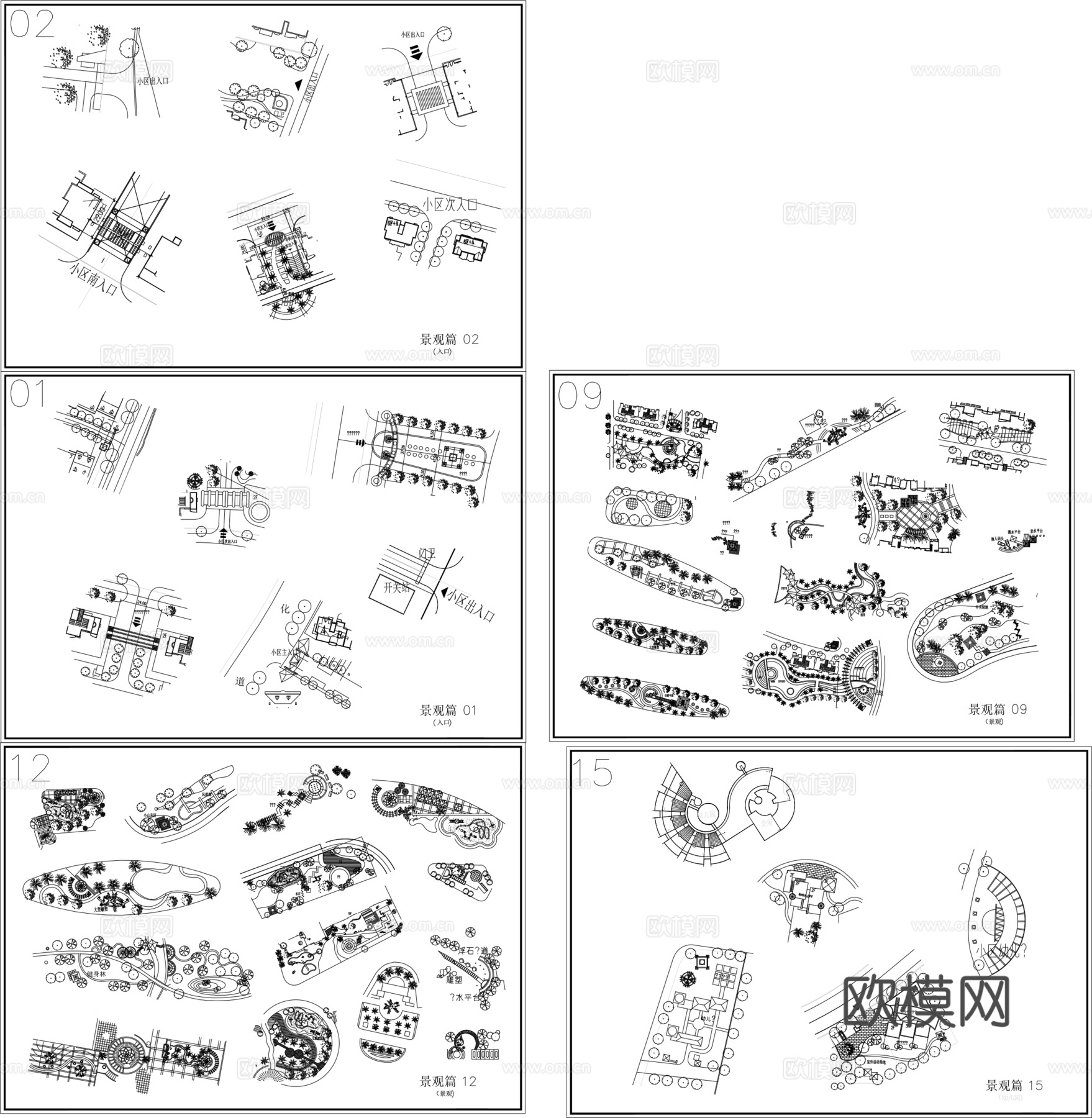 景观节点图集cadcad施工图
