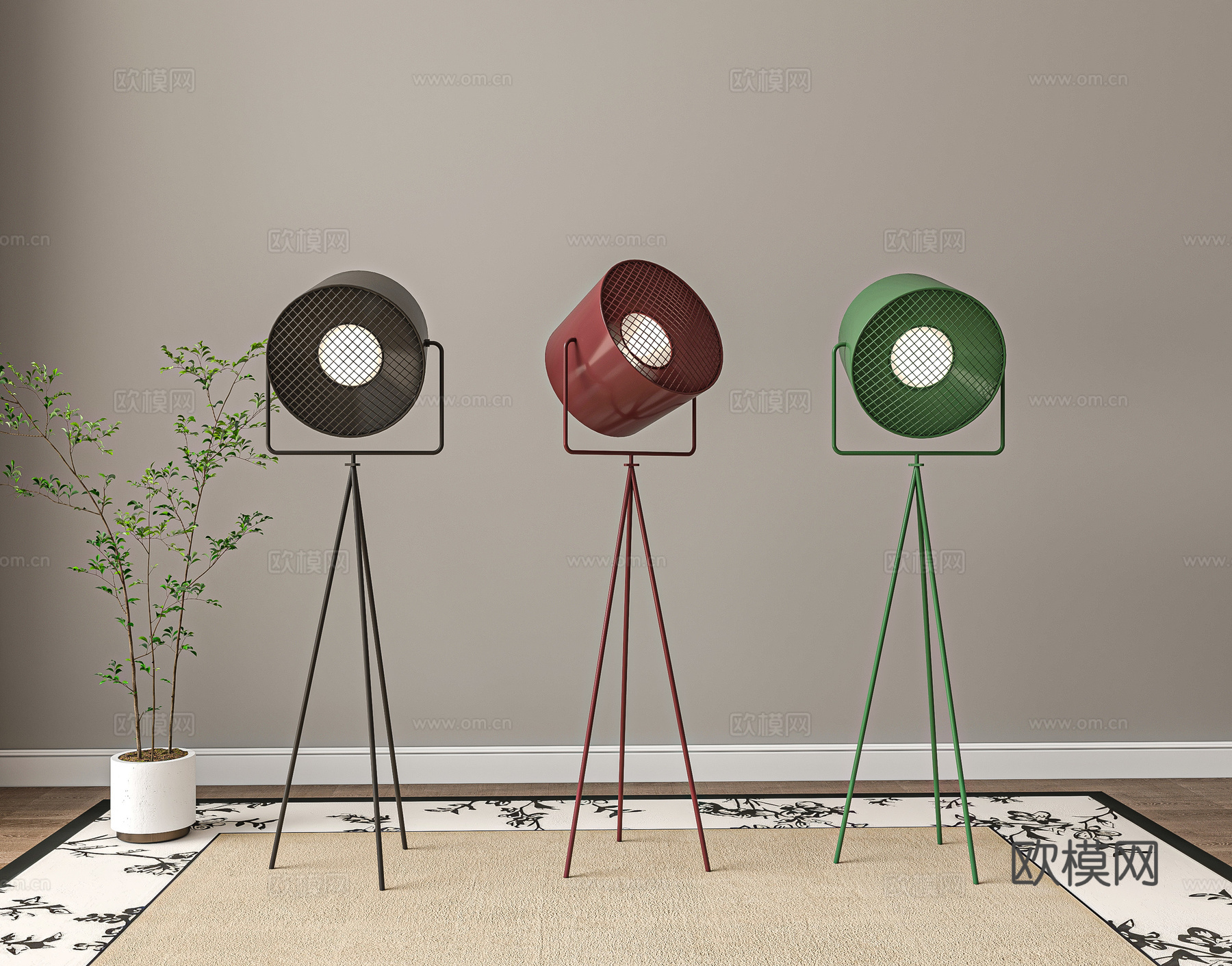 现代落地灯3d模型下载